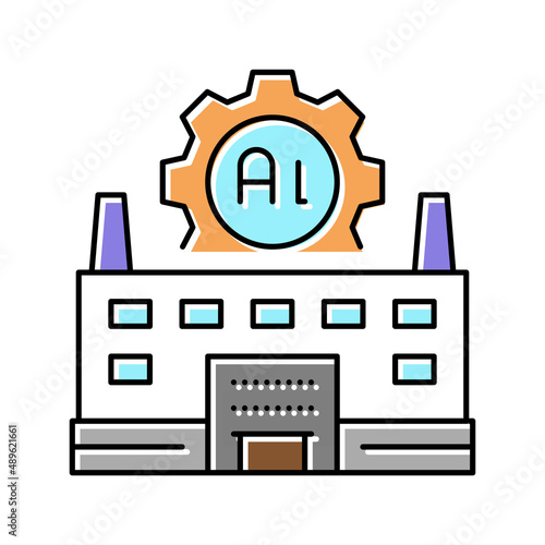 plant aluminium production color icon vector illustration