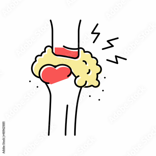 gout health problem color icon vector illustration
