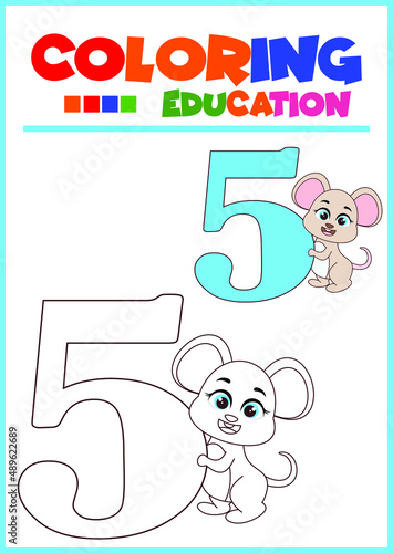 coloring number for children's learning © makneyono96