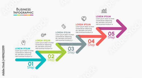 Business data visualization. timeline infographic icons designed for abstract background template milestone element modern diagram process technology digital marketing data presentation chart Vector © Surapong