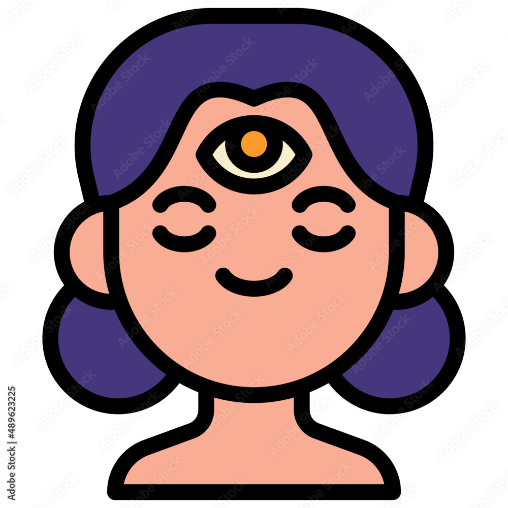 Obraz premium third eye filled outline icon