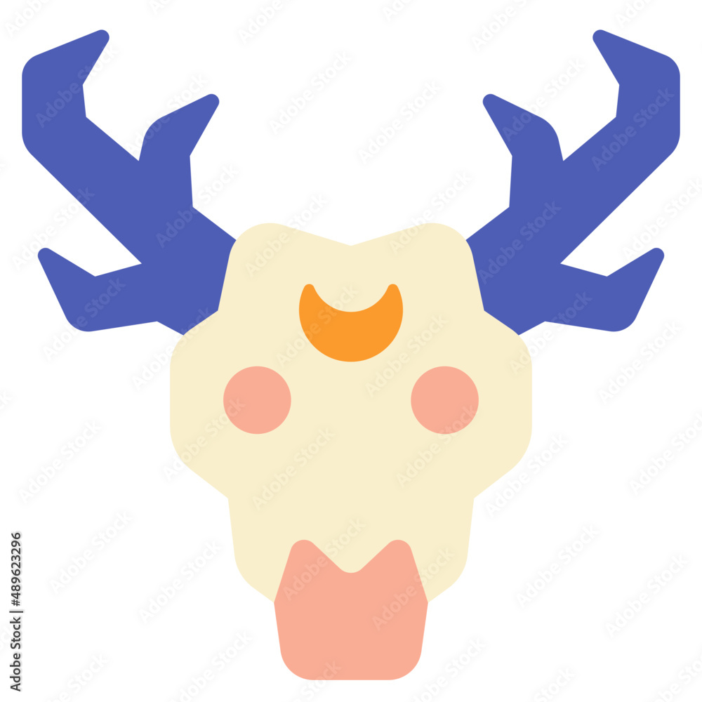 Obraz premium deer skull flat icon