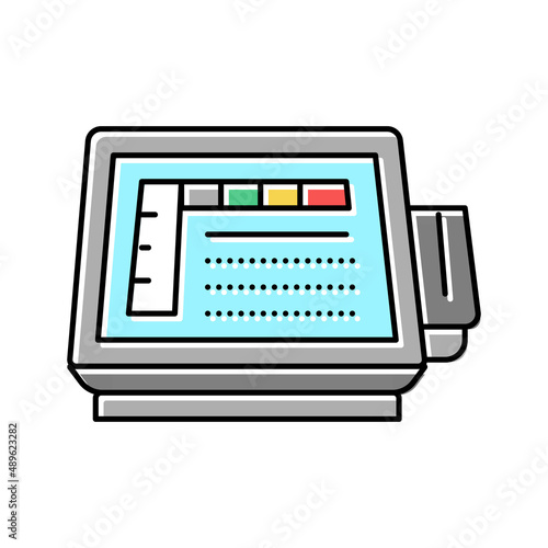 self service pos terminal color icon vector illustration