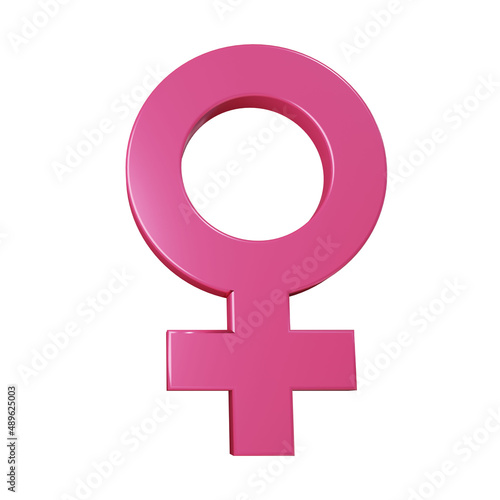 International Women's Day 8th March Female Icon 3D Render with white background 