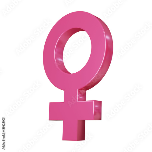 International Women's Day 8th March Female Icon 3D Render with white background 