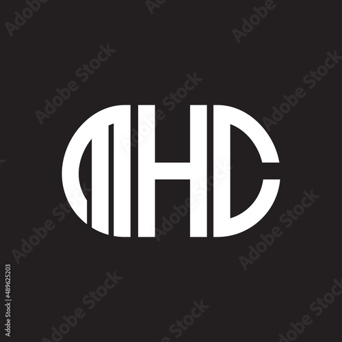 MHC letter logo design on black background. MHC creative initials letter logo concept. MHC letter design.