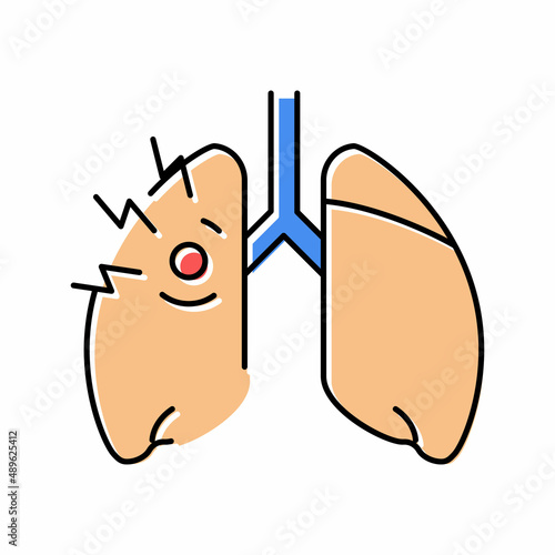 asthma of children color icon vector illustration