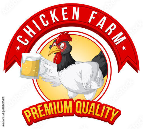 Chicken Farm banner with Chicken holding beer glass