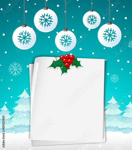 Empty banner in Christmas theme