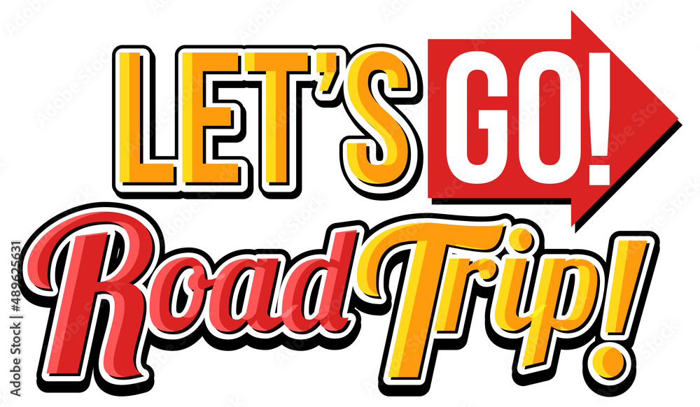 Lets go road trip icon on white background
