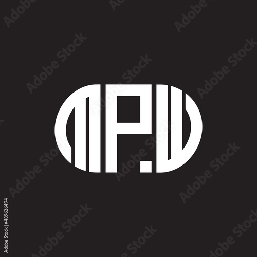 MPW letter logo design on black background. MPW creative initials letter logo concept. MPW letter design. photo