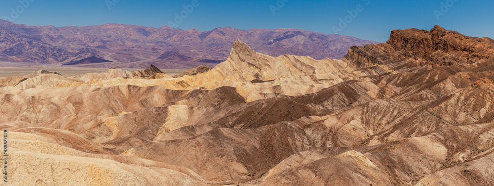 Zabriskie Point in Death Valley National Park, CA - obrazy, fototapety, plakaty 