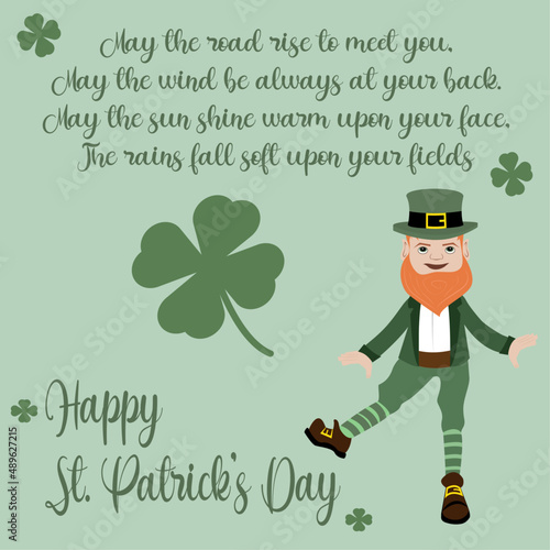 Happy St. Patrick's Day card with traditional Irish blessing 