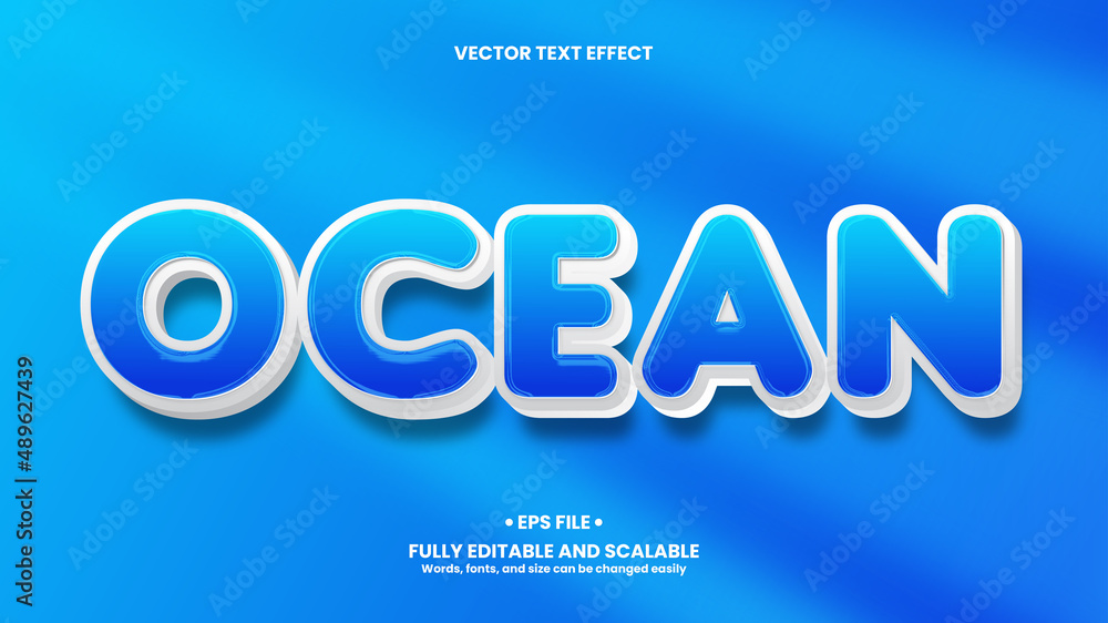 Ocean 3D Text Effect