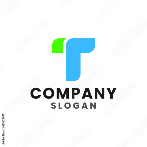 Letter T tech start up logo design company