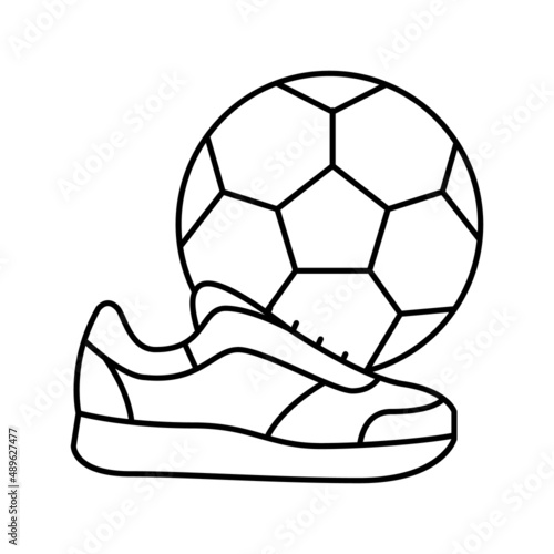 play football soccer mens leisure line icon vector illustration