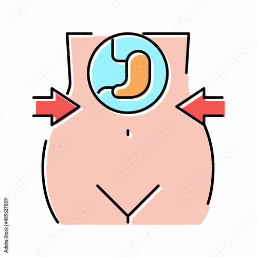 reducing stomach for weight loss color icon vector illustration