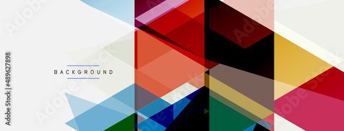 Color triangles composition, geometric abstract background. Techno or business concept, pattern for wallpaper, banner, background, landing page