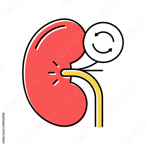 kidney transplant color icon vector illustration