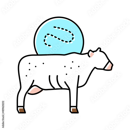 anthrax cow color icon vector illustration