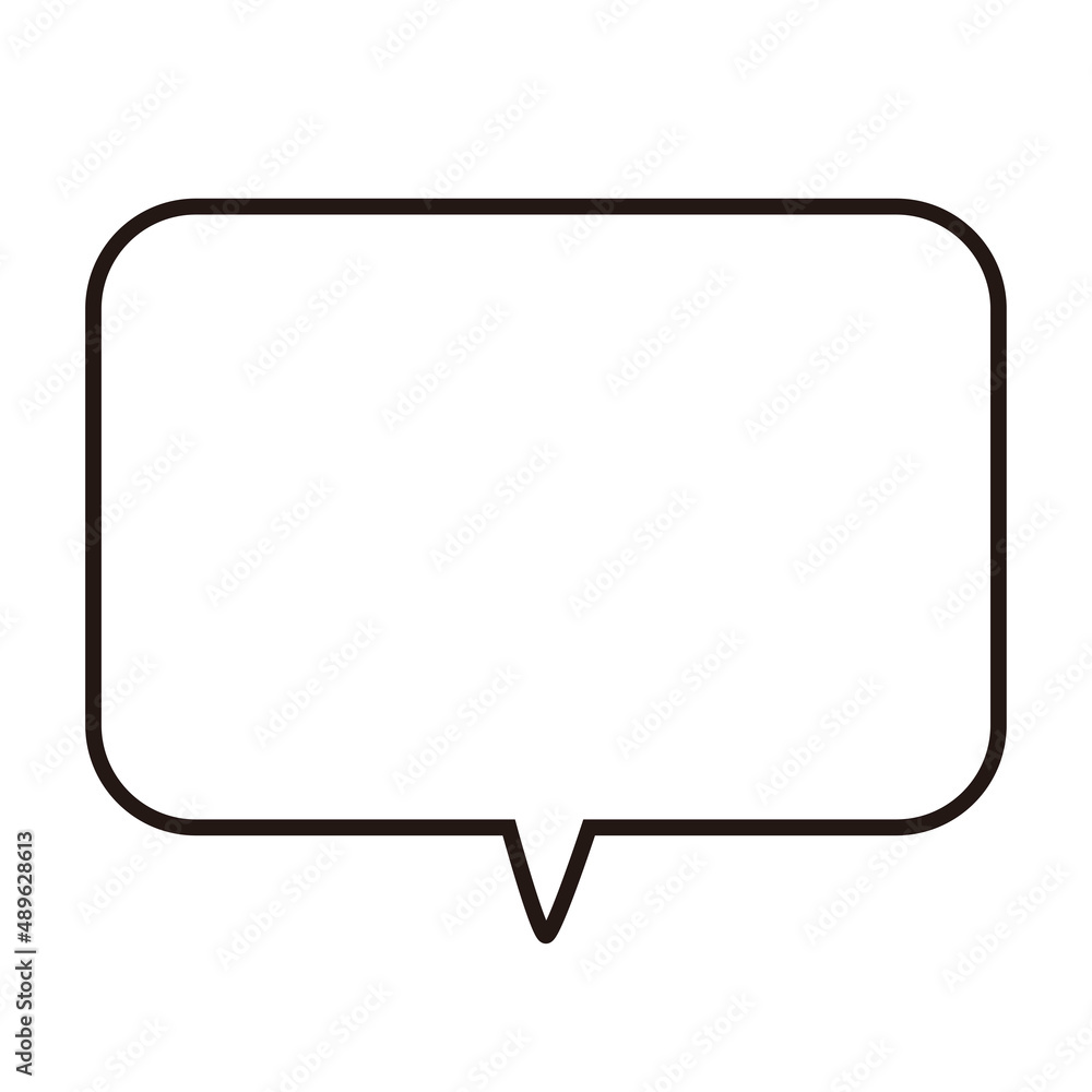 Naklejka premium 四角（角丸）の吹き出しのイラスト