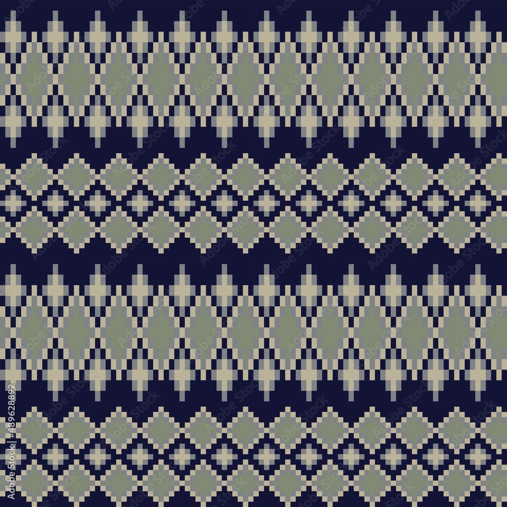 Fototapeta premium Argyle Fair Isle Seamless Pattern Design