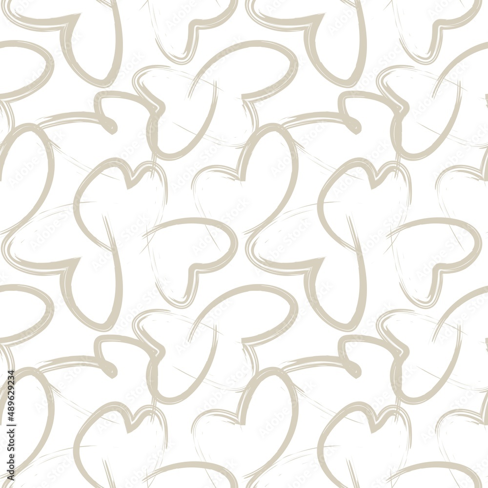 Heart shaped brush stroke seamless pattern design Heart shaped brush stroke seamless pattern design