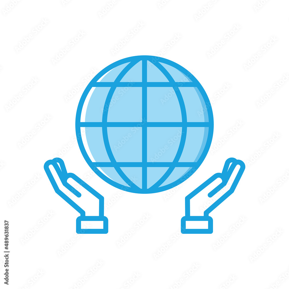 両手で地球を守るように包む人の手 - 環境保全・SDGs・脱炭素・国際交流のイメージ素材 両手で地球を守るように包む人の手 - 環境保全・SDGs・脱炭素・国際交流のイメージ素材
