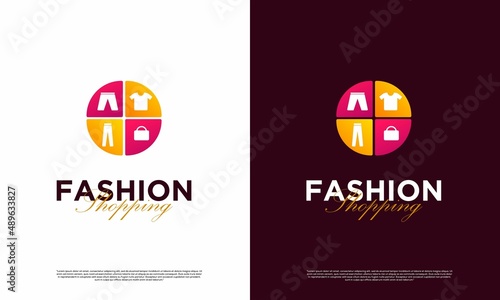 
fashion shop logo design on isolated background cloth shop logo icon
