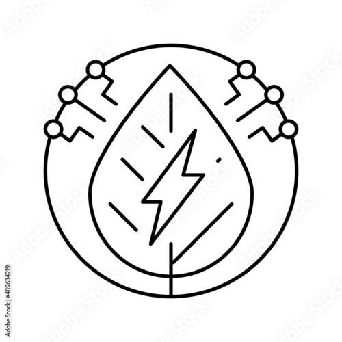 green energy line icon vector illustration