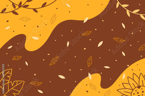 Hand drawn minimal background in chocolate and cheese colors