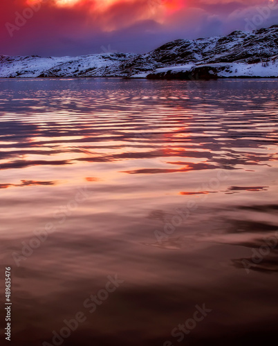 Sunset north of the Polar circkle, Nordland, Norway. Photo of sunset North of the Polar Circle.
