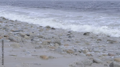 Sea Waves on the beach Overcast Day