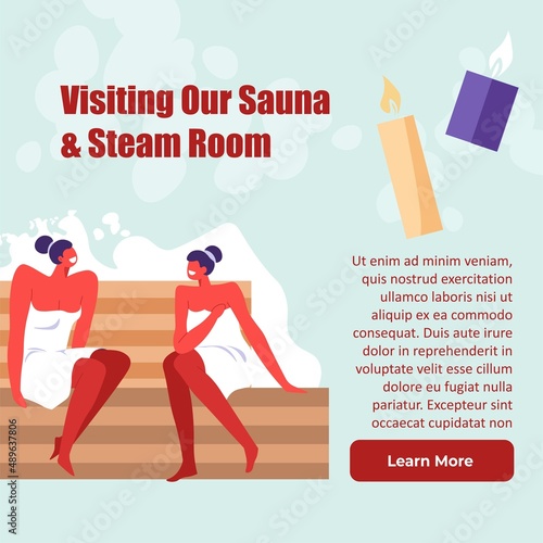 Visit our sauna and steam room website vector