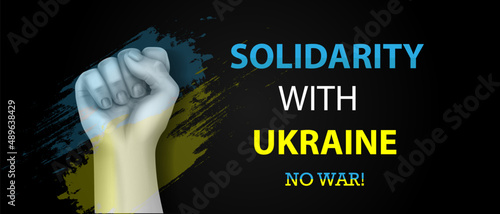 Solidarity With Ukraine and no war Abstract Background with Painted Flag. the concept is Patriotic and togetherness.