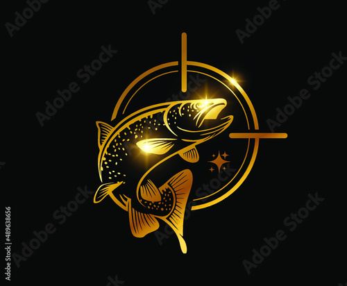 Golden Trout Fish Logo Sign