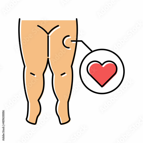 heart edema color icon vector illustration
