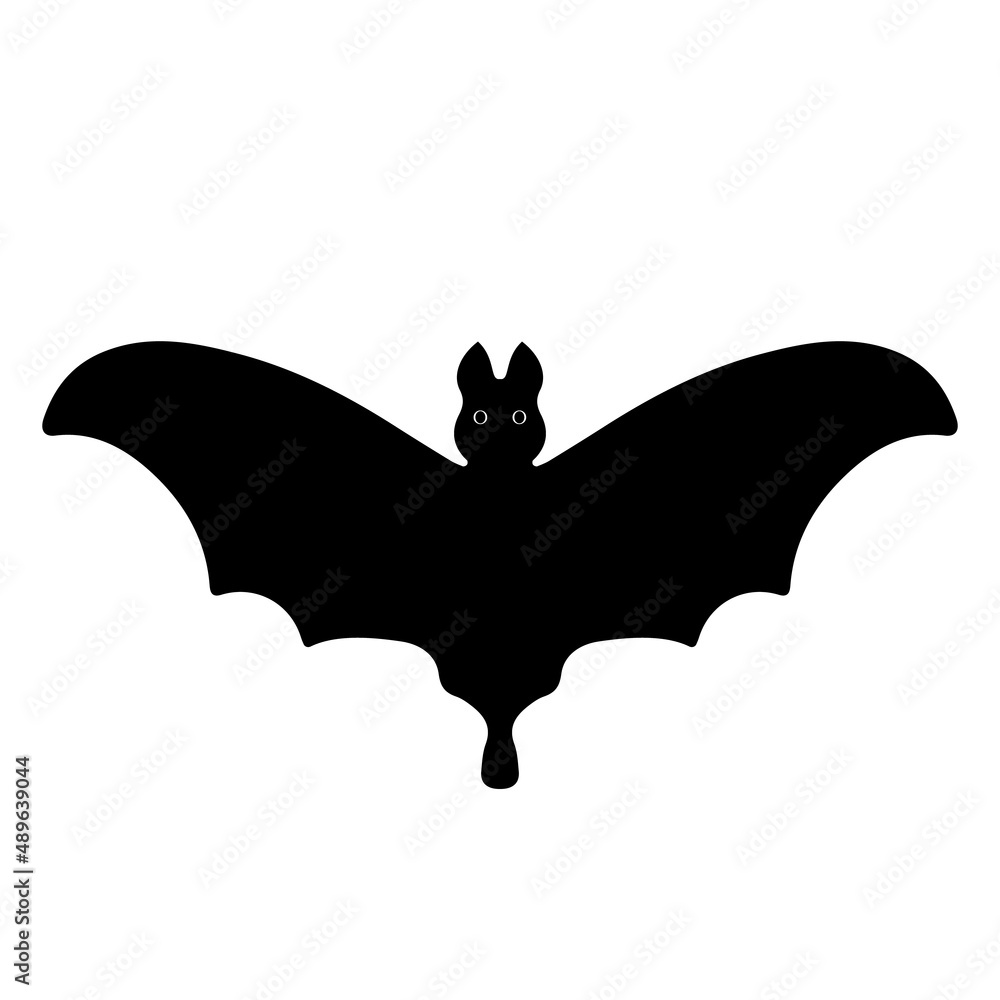 Obraz premium Vector illustration of a bat with open wings.Halloween bat icon.Doodle style.Isolated element on white background. 