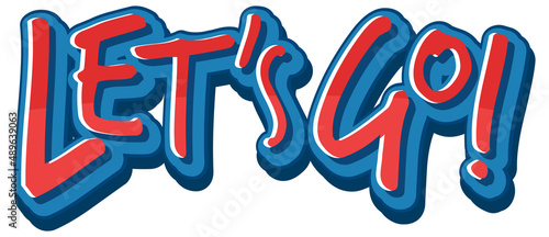 Lets go text icon on white background