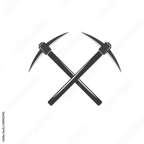 crossed pickaxe vector icon element design template