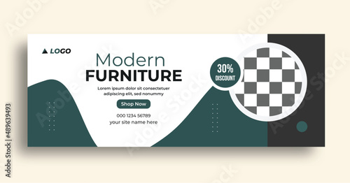 New collection Furniture sale facebook cover design and  web banner template