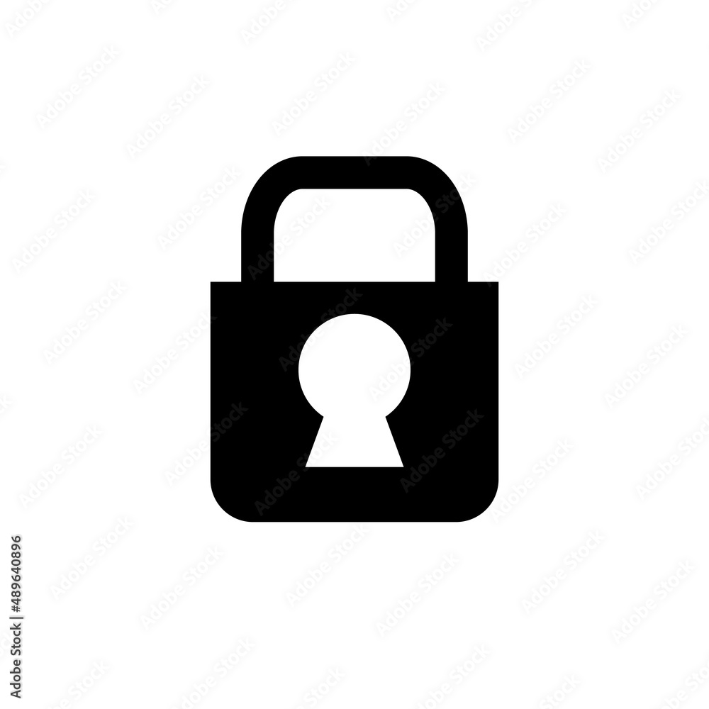 Security silhouette icon. A padlock lock. Editable vector. Security silhouette icon. A padlock lock. Editable vector.