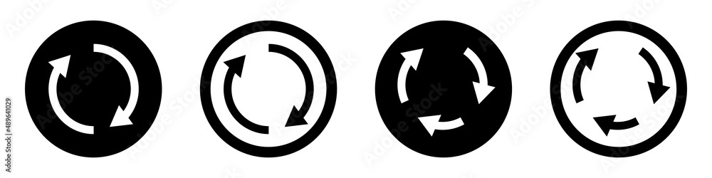 A set of rotating arrow icons. Recycle and refresh. Synchronization.