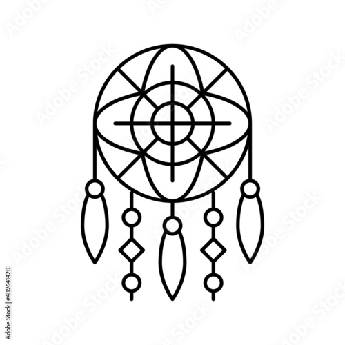 dream catcher line icon vector illustration