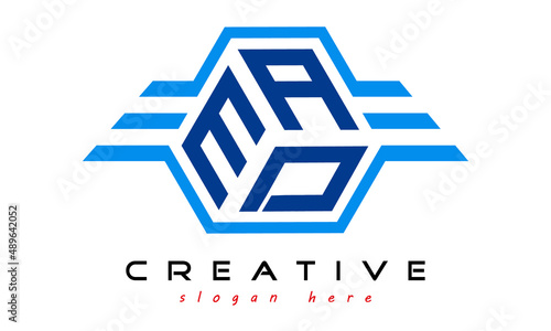 EAD three letter monogram type letter logo with wings vector template.