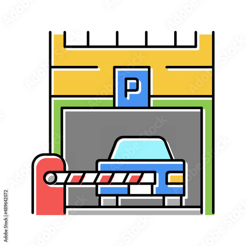 barrier of parking color icon vector illustration