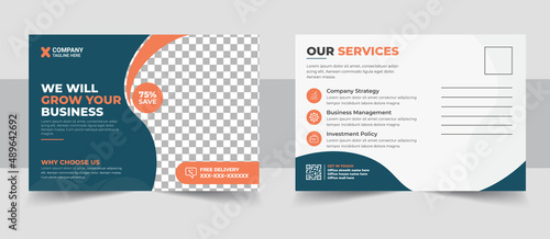 Corporate postcard design template. amazing and modern postcard design. stylish corporate postcard design.