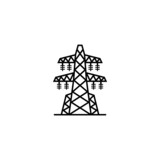 Power line support vector isolated icon.
