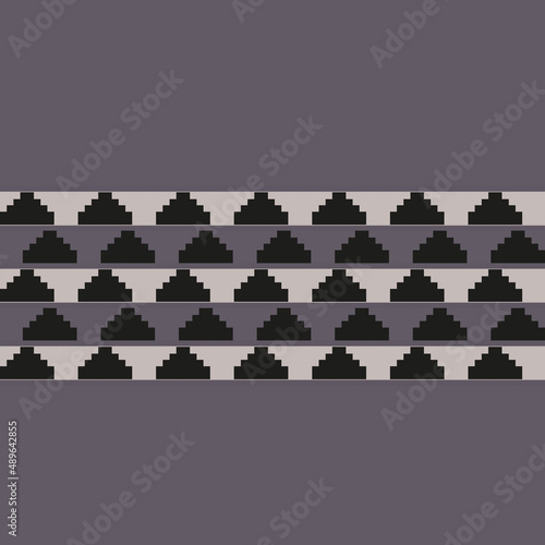 Nordic pixel ornament background in grey and black colors