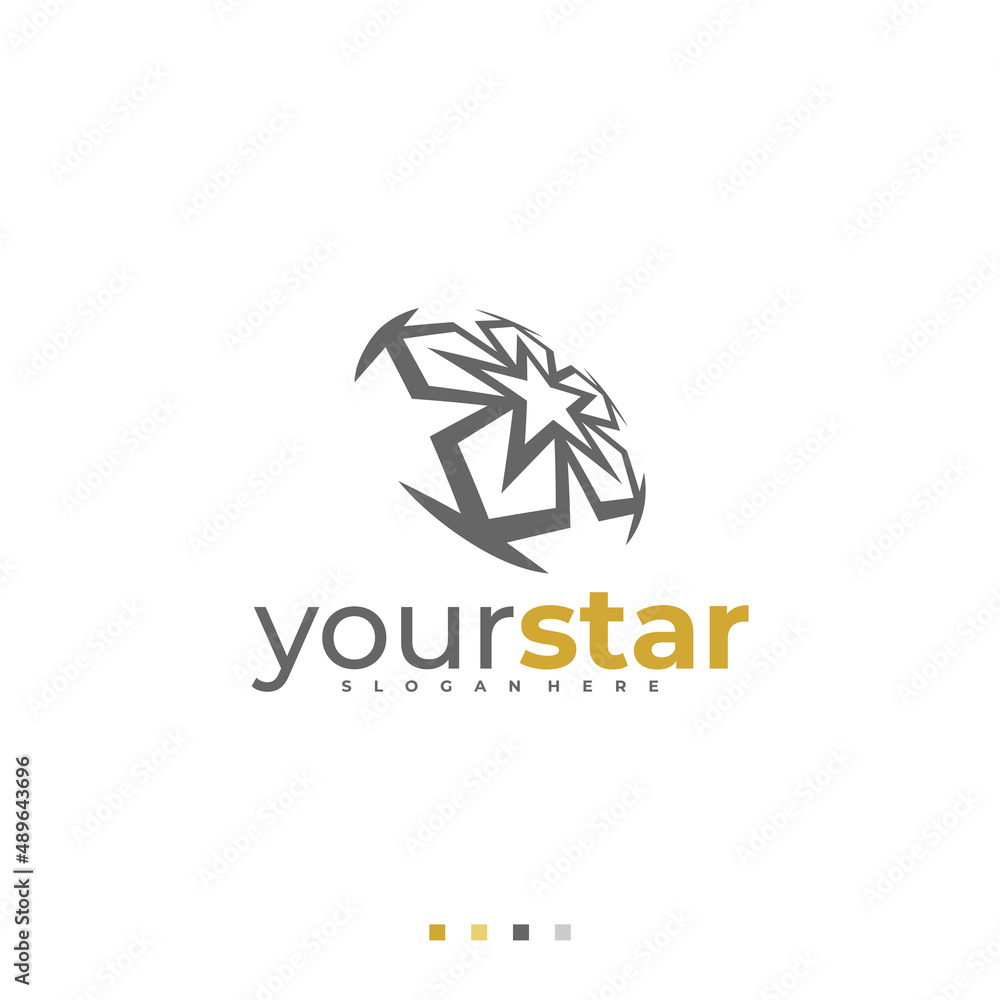 Star Ball logo vector template, Creative Star logo design concepts Star Ball logo vector template, Creative Star logo design concepts